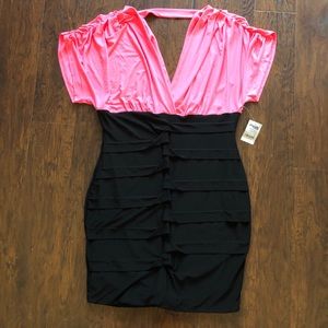 Hot Pink & Black Mini Dress